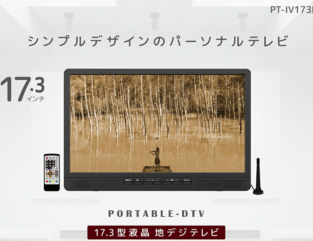 PCBOX78楽天市場店のVERSOS ベルソス 17.3インチ 録画機能搭 液晶テレビ pt-iv173b 17型 車載対応 HDMI入力 充電式対応｜アングル2