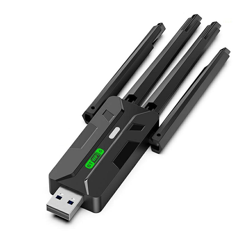 WiFi 無線LAN 子機 USB3.0 WIFIアダプター 900Mbps 2.4Ghz/5Ghz デュアルバンド このUSB無線LAN子機は、 USB3.0対応で最大1200Mbpsの高速通信を実現！ 動画視聴やオンラインゲーム、 リモートワークも快適です。 ●USB3.0対応だから高速通信で快適ネット体験！ ●2.4GHz / 5GHzのデュアルバンド対応 ●広範囲をカバー ●ドライバ不要・簡単セットアップ ●コンパクトサイズで持ち運びも便利 商品内容：無線LANアダプター本体 サイズ：14.2×4.4×1cm 素材：ABS 重量：19g モデル：AX902B(AX900) 【ご注意】 ・アンテナの過度な回転は 　破損の原因となりますのでご注意ください。 ※日本語説明書は付属しておりません。 ★必ずご確認下さい★ ==================================================== 本商品は、電波法令で定められている 技術基準に適合していることを証明する 技適マークが貼付されていない無線機器であり、 日本国内で使用する場合は、電波法違反になる恐れがございます。 ご使用の際には、十分ご注意下さいますようお願い致します。 詳しくは、最寄りの総務省総合通信局へお問い合わせ下さい。