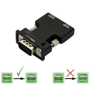 HDMI変換 HDMITO VGA 変換アダプタ d-sub 15ピン HD アダプタ 音声 映像　電源不要 メス オス 3.5mm オーディオケーブル 付属 TEC-TOVGAD[メール便発送・送料無料]