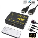 HDMI切替器 4K対応 3入力 1出力 リモコン付 PC・...