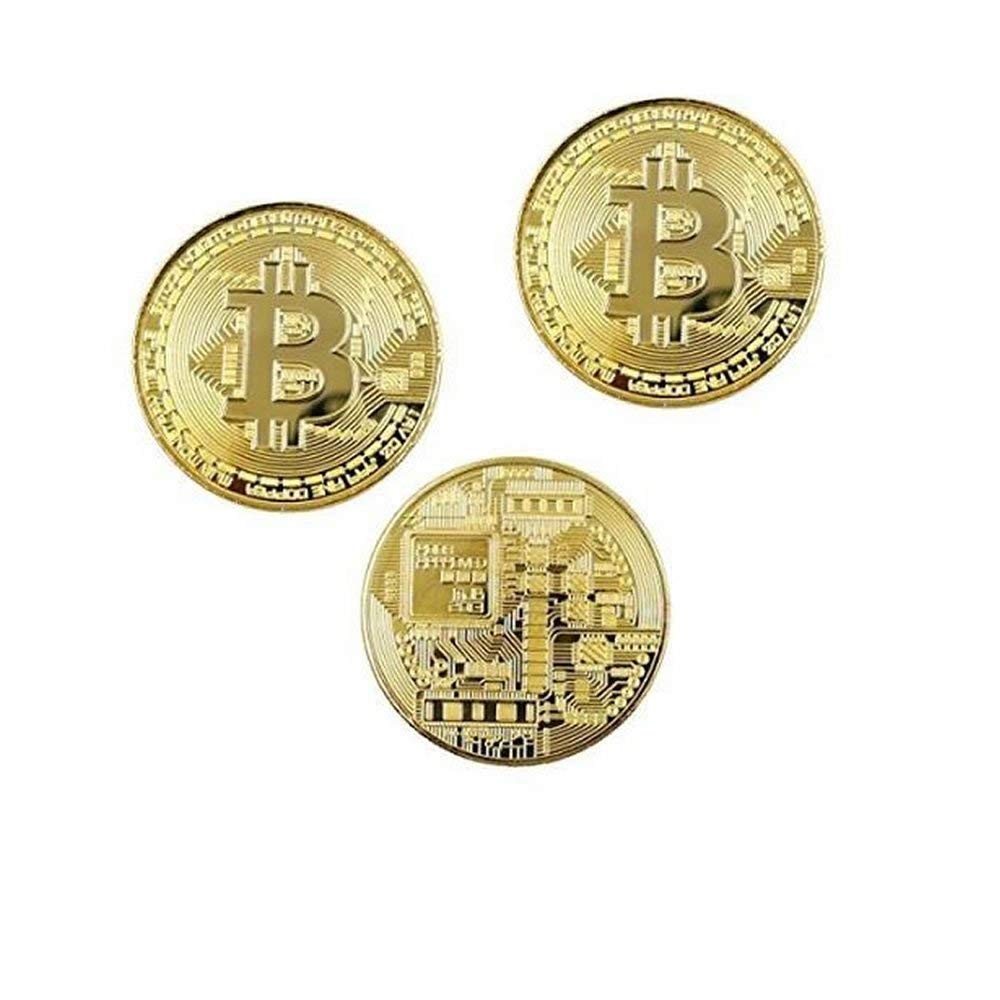 ビットコイン 3枚セット 黄金に輝く 金運 強運 ゴルフマーカー bitcoin レプリカ 景品 仮想通貨 雑貨 お守り プレゼント TEC-BITCOIND