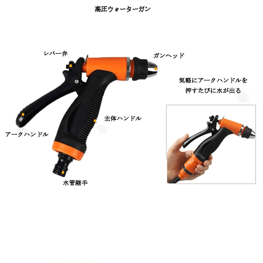 車用　高圧洗浄機 12V 車用クリーナー 洗車フォームガン 洗車のパイプ シガーソケ...