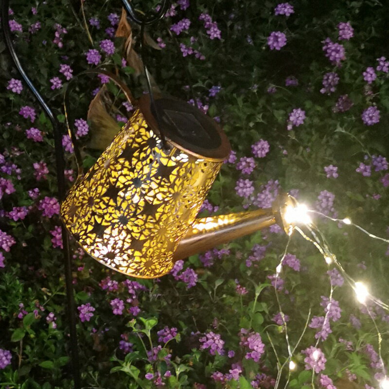 ソーラー 防水 ガーデンライト じょうろ型 電気代不要 取付け簡単 LEDソーラーライト 屋外 暖色 自動点..