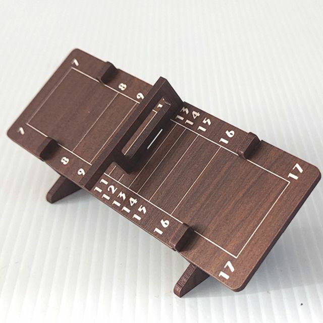 3Dパズル組立日時計極型1：キット品（ピース平板）：ウォルナットMDF　組木造形「カチッとクロス」　送料無料