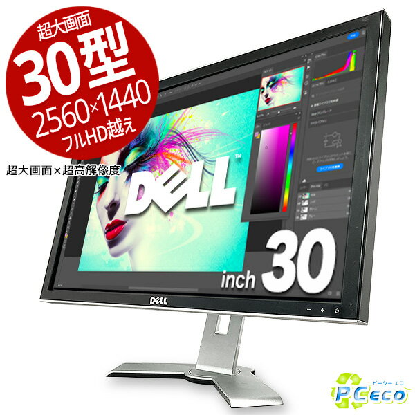 DELL 30インチワイド 3007WFP WQHD 2560x1440 中古 ディスプレイ 3007WFP 30型 中古 CAD 動画編集 画像編集 高解像度