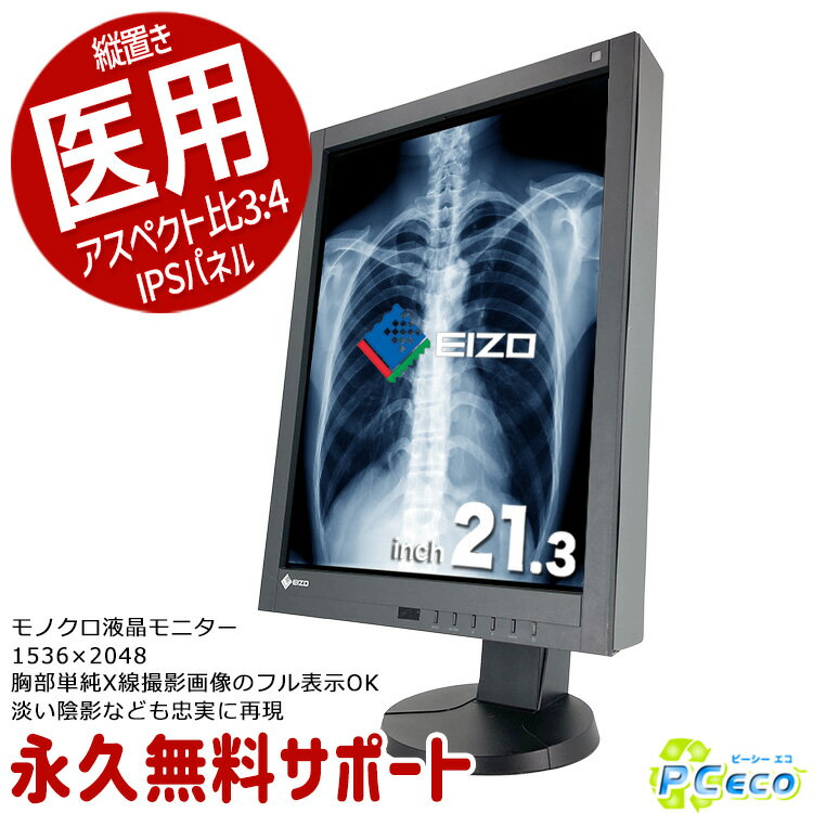 EIZO RadiForce GX340 医用 モノクロ液晶モニター IPS 21.3インチ モニタ 21.3型 1536x2048 アスペクト比3:4 中古 ディスプレイ 訳あり 作業用 Displayport DVI