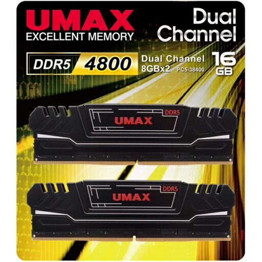 【送料無料】UMAX UM-DDR5D-4800-16GHS デスクトップPC用メモリー UDIMM DDR5-4800 16GB(8GB 2枚組) ヒートシンク付きモデル【在庫目安:お取り寄せ】 【送料無料】UMAX UM-DDR5D-4800-16GHS デスクトップPC用メモリー UDIMM DDR5-4800 16GB(8GB 2枚組) ヒートシンク付きモデル【在庫目安:お取り寄せ】