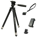 【送料無料】浅沼商会 821744 Fotopro 三脚 FZ-158+ ブラック スマートフォンホルダー・GoProアダプター・Bluetoothリモコン付【在庫目安:お取り寄せ】| カメラ 三脚 一脚