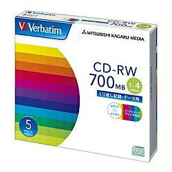Verbatim SW80QP5V1 CD-RW 700MB PCデータ用 4倍速対応 5枚スリムケース入り ノンワイド印刷可能【在庫目安:お取り寄せ】 Verbatim SW80QP5V1 CD-RW 700MB PCデータ用 4倍速対応 5枚スリムケース入り ノンワイド印刷可能【在庫目安:お取り寄せ】