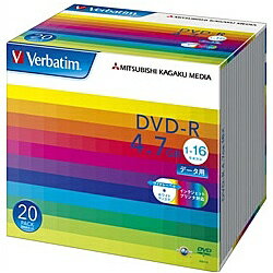 【在庫目安:あり】Verbatim DHR47JP20V1 DVD-R 4.7GB PCデータ用 1-16倍速 20枚スリムケース入り ワイド印刷可能