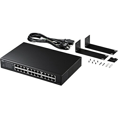 【送料無料】サンワサプライ LAN-GIGAH24L Giga対応スイッチングハブ（24ポート・ループ検知機能付き）【在庫目安:お取り寄せ】| パソコン周辺機器