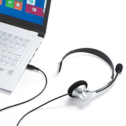 サンワサプライ MM-HS402SV 4極対応ヘッドセット（シルバー）【在庫目安:お取り寄せ】