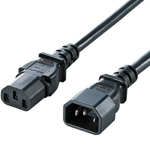 【送料無料】サンワサプライ APW12-C14C13250-30 電源コード 12A 250V（3m）【在庫目安:お取り寄せ】| パソコン周辺機器 電源コード 電源ケーブルケーブル