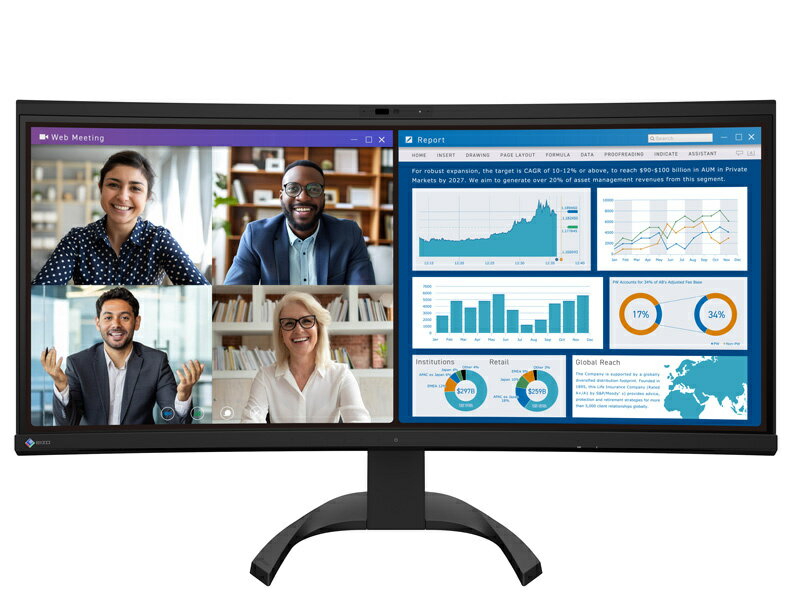 【送料無料】EIZO EV3450XC-BK 液晶ディスプレイ 34.1型/ 3440×1440/ HDMI×2、DisplayPort、USB Type-C/ ブラック/ スピーカー：あり【在庫目安:僅少】
