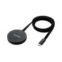 【送料無料】ELECOM W-MA05BK マグネットQi2規格対応ワイヤレス充電器/ 15W/ 卓上/ メッシュケーブル/ ブラック【在庫目安:お取り寄せ】