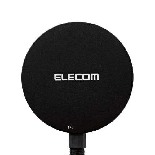 【送料無料】ELECOM W-MA05BK マグネットQi2規格対応ワイヤレス充電器/ 15W/ 卓上/ メッシュケーブル/ ブラック【在庫目安:お取り寄せ】