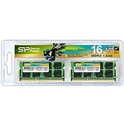 【送料無料】シリコンパワー SP016GBSTU133N22 メモリモジュール 204Pin SO-DIMM DDR3-1333(PC3-10600) 8GB×2枚組 ブリスターパック【在庫目安:お取り寄せ】