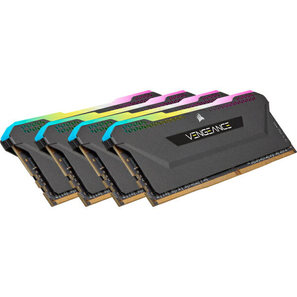 【送料無料】コルセア(メモリ) CMH32GX4M4E3200C16 DDR4 3200MHz 8GBx4 DIMM 16-20-20-38 XMP 2.0 VENGEANCE RGB PRO SL Black for AMD ＆ Intel【在庫目安:お取り寄せ】