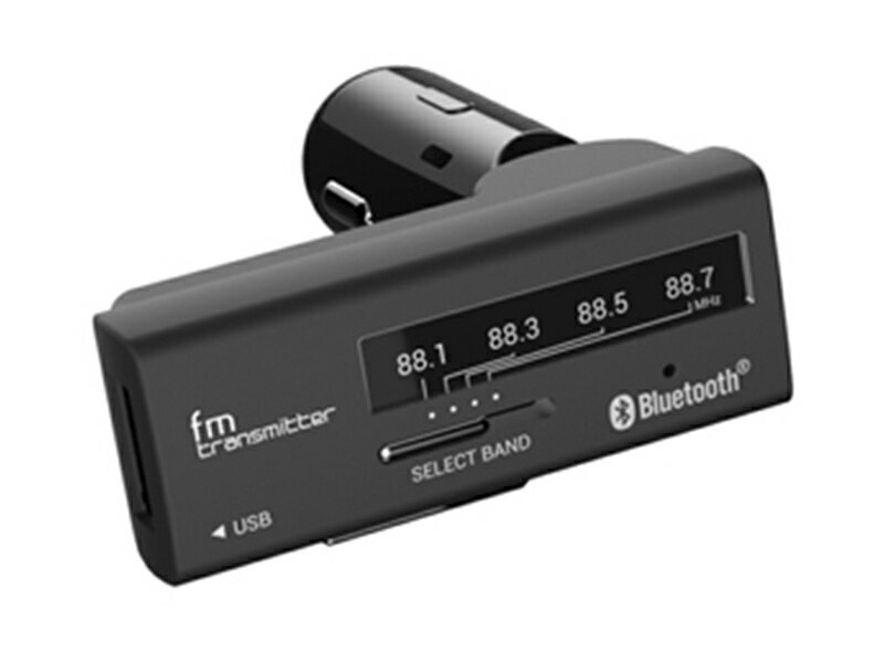 カシムラ KD-189 Bluetooth FMトランスミッター 4バンド USB1ポート 2.4A ブラック【在庫目安:お取り寄せ】