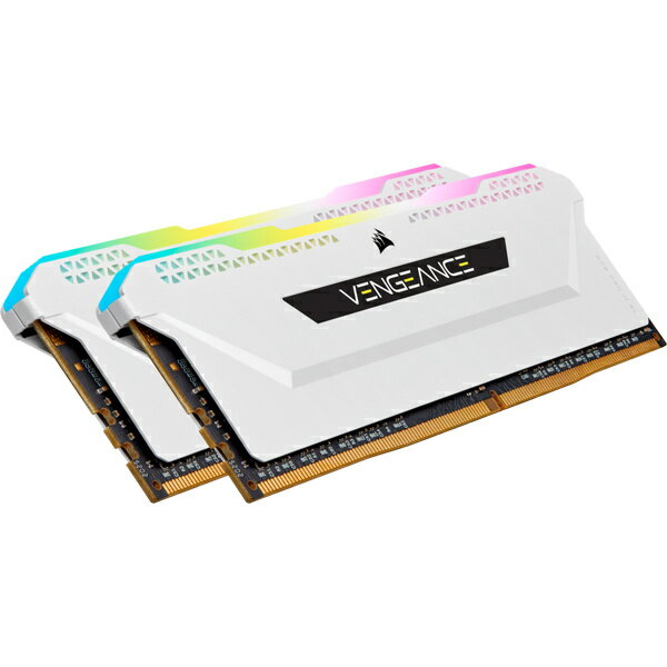 【送料無料】コルセア(メモリ) CMH16GX4M2E3200C16W DDR4 3200MHz 8GBx2 DIMM 16-20-20-38 XMP 2.0 VENGEANCE RGB PRO SL White for AMD ＆ Intel【在庫目安:お取り寄せ】 その1