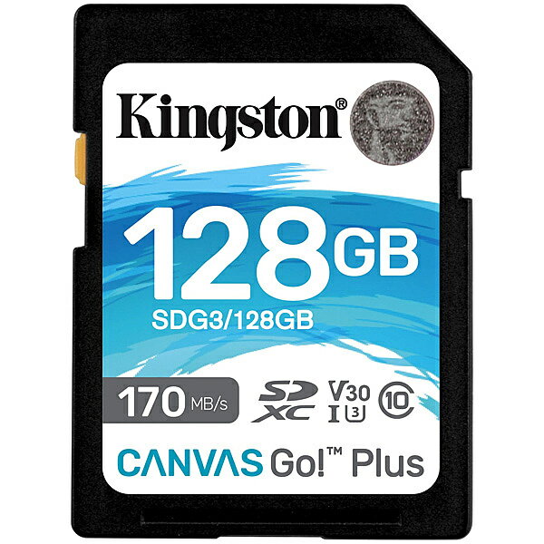 楽天デジタル百貨店PodPark楽天市場店キングストン SDG3/128GB 128GB SDXCカード Canvas Go! Plus Class 10 UHS-I U3 R:170MB/ 秒 W:90MB/ 秒【在庫目安:お取り寄せ】