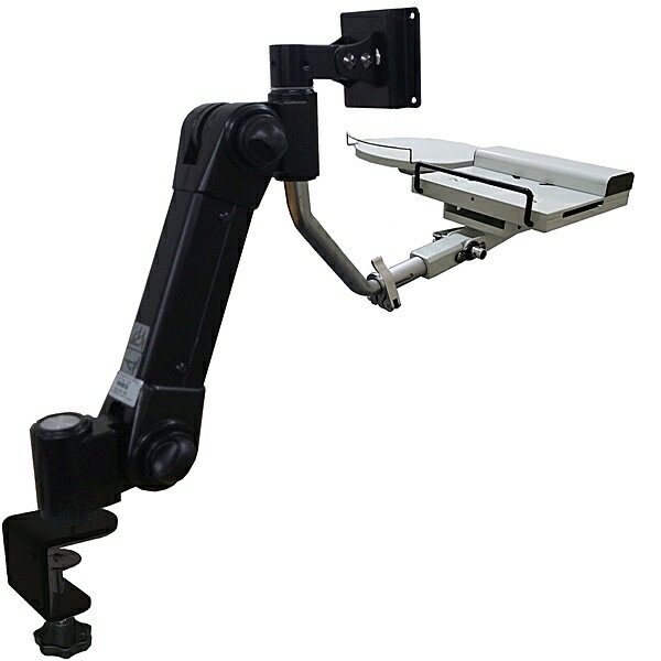 【送料無料】Live Creator ARM2-39NSCB VESA対応スリムキーボード台一体型C型クランプ式フレキシブルア..