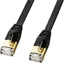 サンワサプライ KB-FLU7-03BK CAT7ウルトラフラットLANケーブル（3m・ブラック）【在庫目安:お取り寄せ..