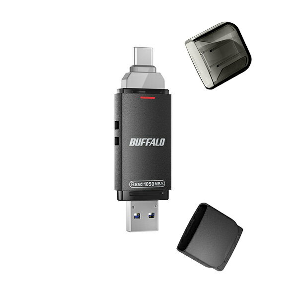 【送料無料】バッファロー SSD-SDH2.0U3-BA USB3.2(Gen2) Type-C/ Aコネクター両対応 高速帯 スティック型SSD 2.0TB ブラック【在庫目安:お取り寄せ】| パソコン周辺機器