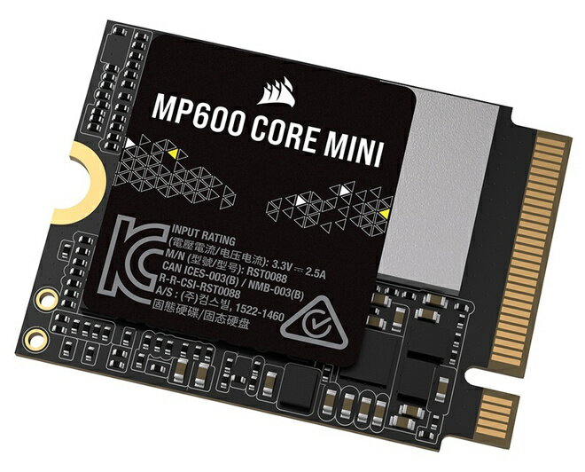 【送料無料】コルセア(メモリ) CSSD-F2000GBMP600CMN MP600 CORE MINI 2TB Gen4 PCIe x4 NVMe M.2 2230 SSD 5000MB/ s /3800MB/ s 450TBW QLC【在庫目安:お取り寄せ】