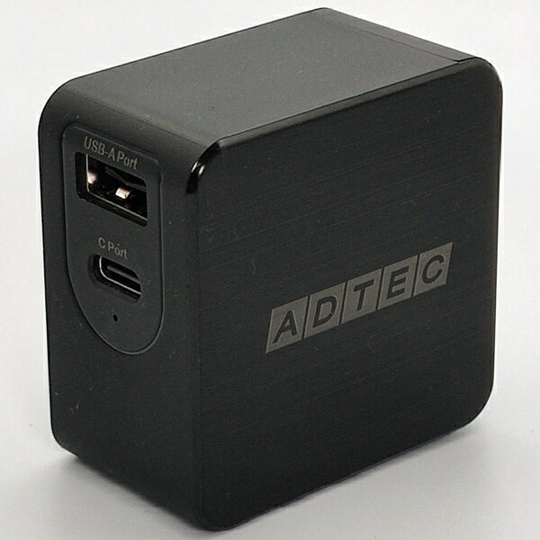 楽天デジタル百貨店PodPark楽天市場店【送料無料】アドテック APD-A065AC-BK Power Delivery対応 GaN AC充電器/ 65W/ USB Type-A 1ポート Type-C 1ポート/ ブラック【在庫目安:お取り寄せ】