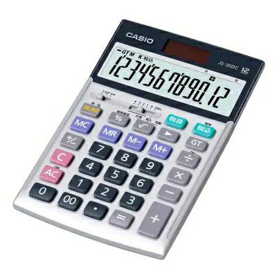 【送料無料】CASIO JS-20DC-N 実務電卓 12桁 日数時間計算 ジャストタイプ【在庫目安:お取り寄せ】| 事務機 電卓 計算機 電子卓上計算機 小型 演算 計算 税計算 消費税 税