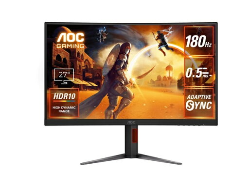 【在庫目安:あり】【送料無料】AOC C27G4H/11 ゲーミング液晶ディスプレイ 27型/ 1920×1080/ HDMI、DisplayPort/ ブラック/ スピーカー:なし/ 180Hz/ 曲面 【在庫目安:あり】【送料無料】AOC C27G4H/11 ゲーミング液晶ディスプレイ 27型/ 1920×1080/ HDMI、DisplayPort/ ブラック/ スピーカー:なし/ 180Hz/ 曲面