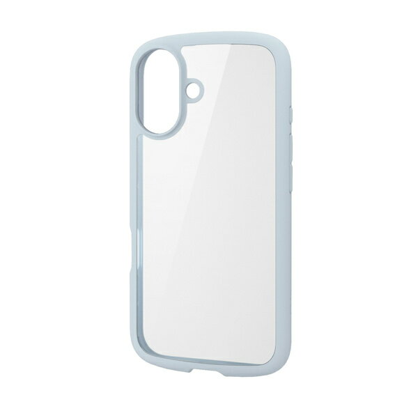 【送料無料】ELECOM PM-A24ATSLFCBU iPhone 16用ハイブリッドケース/ TOUGH SLIM LITE/ フレームカラー/ 背面クリア/ ストラップシート付属/ ライトブルー【在庫目安:お取り寄せ】