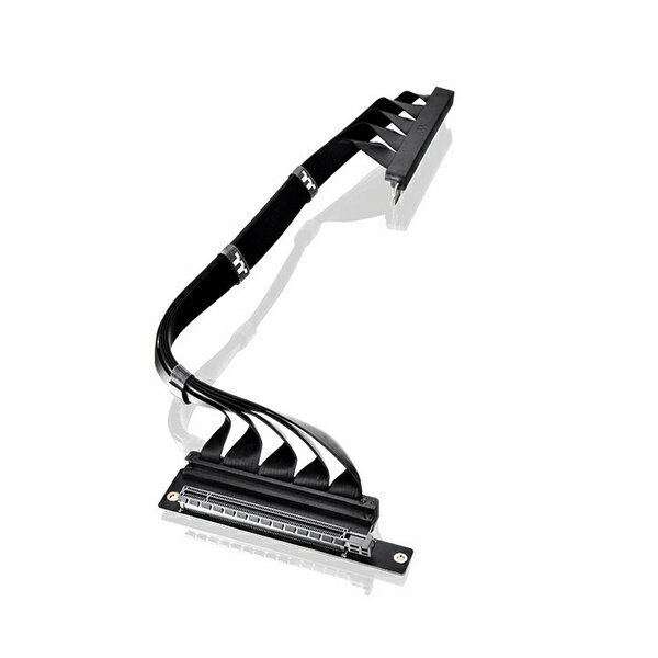 【送料無料】Thermaltake AC-077-CO1OTN-C1 ライザーケーブル PCI-E 4.0 Dual 90 Degree Riser Cable 400mm Black【在庫目安:お取り寄せ】