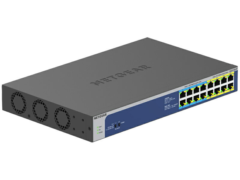 【送料無料】NETGEAR GS516UP-100AJS Ultra60 PoE+対応(380W)ギガビット16ポート アンマネージスイッチ..