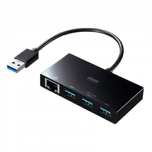 【送料無料】サンワサプライ USB-3H322BKN USB3.2 Gen1 ハブ付き ギガビットLANアダプタ【在庫目安:お取り寄せ】| パソコン周辺機器 ポートリプリケーター ポートリプリケータ PC パソコン
