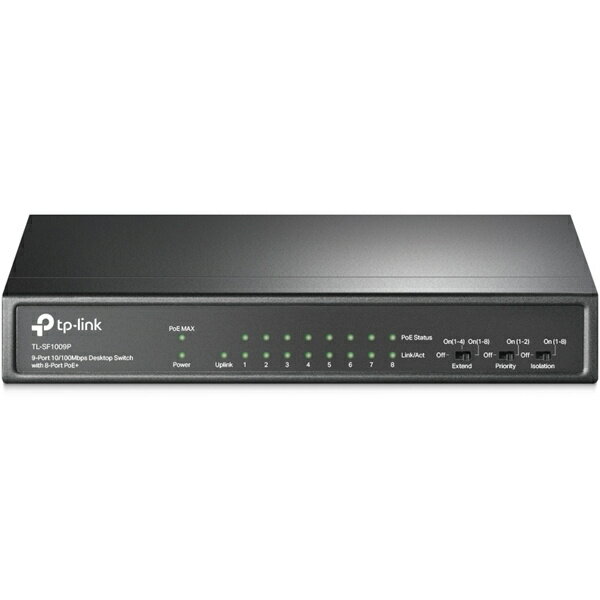 yzTP-LINK TL-SF1009P(UN) 9|[g10/ 100Mbps fXNgbvXCb`i8 PoE+|[gځjy݌ɖڈ:񂹁z