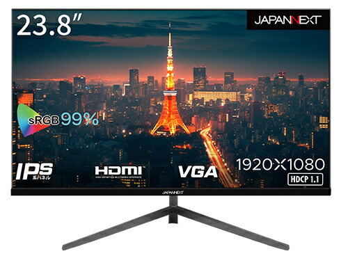 【送料無料】JAPANNEXT JN-IPS2380FHD-N 液晶ディスプレイ/ 23.8型/ 1920×1080/ HDMI×1、VGA×1/ ブラック/ スピーカー：無/ 1年保証【在庫目安:お取り寄せ】| 家電 ディスプレイ