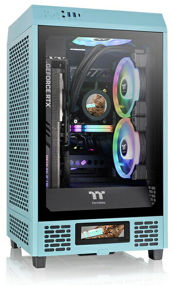 【送料無料】Thermaltake CA-1X9-00SBWN-00 ミニタワーPCケース The Tower 200 Turquoise【在庫目安:お取り寄せ】