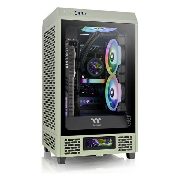 【送料無料】Thermaltake CA-1X9-00SEWN-00 ミニタワーPCケース The Tower 200 Matcha Green【在庫目安:お取り寄せ】