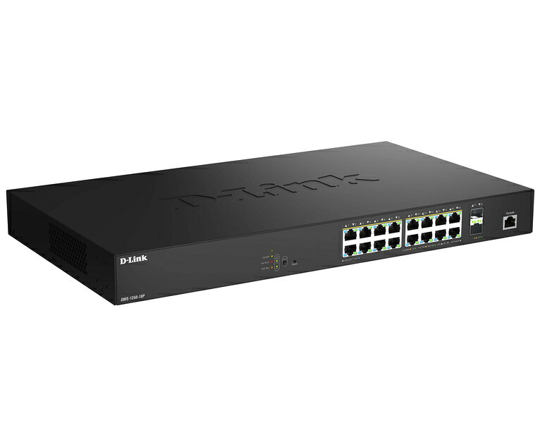 【送料無料】D-Link DMS-1250-18P/A1 DMS-1250-18P マルチギガビットL2スマートマネージドスイッチ、PoE++対応(最大370W給電)、10/ 100/ 1000/ 2.5G BASE-Tポート×16、10G SFP+スロット×2、LLW保証対象【在庫目安:お取り寄せ】