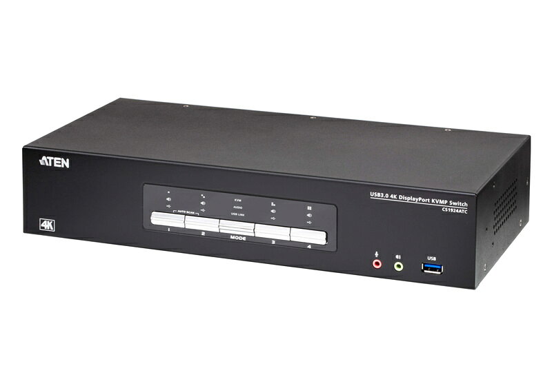 【送料無料】ATEN CS1924ATC 4ポート USB3.0 4K DisplayPort シームレスKVMPスイッチ【在庫目安:お取り寄せ】