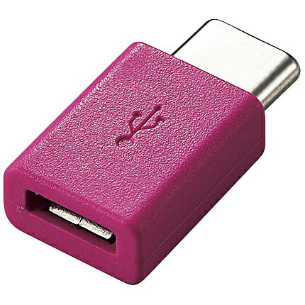 ELECOM MPA-MBFCMADNPN スマートフォン用USB変換アダプタ/ USB(microBメス)-USB(Cオス)/ ピンク【在庫目安:お取り寄せ】