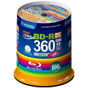 【送料無料】Verbatim VBR260RP100SV1 BD-R DL (Video) <片面2層> 1回録画用 260分 1-6倍速 100枚スピンドルケ...