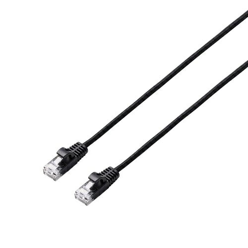 ELECOM LD-GPAM/BK10 LANケーブル/ CAT6A準拠/ メッシュ/ 1.0m/ ブラック【在庫目安:お取り寄せ】