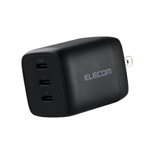 【送料無料】ELECOM ACDC-PD11167BK ノートPC用ACアダプター/ USB充電器/ USB PD/ 67W/ 自動分配/ USB-C×3/ スイングプラグ/ ブラック【在庫目安:お取り寄せ】