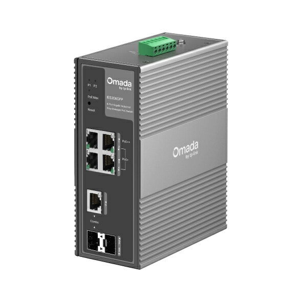 【送料無料】TP-LINK IES206GPP(un) Omada ギガビットポート×6 産業用イージーマネージスイッチ（PoE+ポート×3＆PoE++ポート×1搭載）【在庫目安:お取り寄せ】