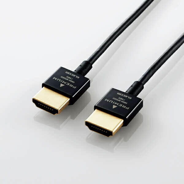 【送料無料】ELECOM CAC-HDPSS10BK HDMIケーブル/ Premium/ スーパースリム/ 1.0m/ ブラック【在庫目安:お取り寄せ】