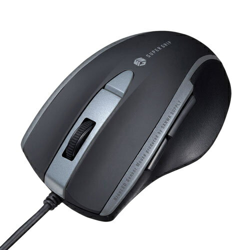 サンワサプライ MA-BL168BK 静音有線ブルーLEDマウス(5ボタン・ブラック)【在庫目安:お取り寄せ】