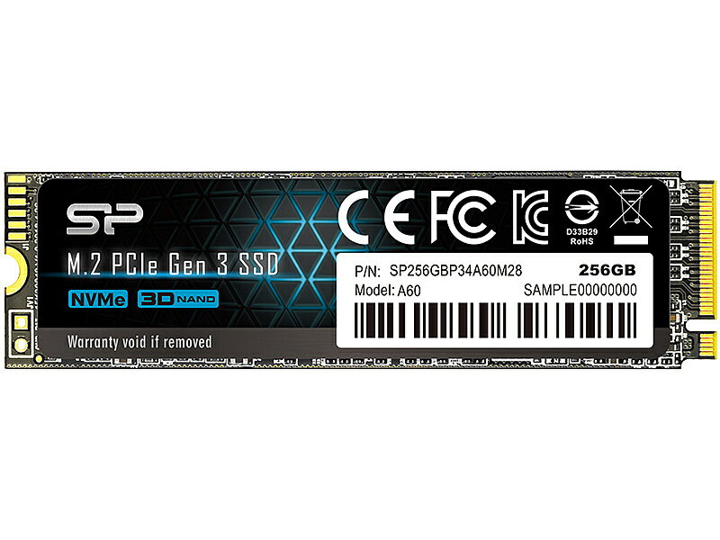 【送料無料】シリコンパワー SP256GBP34A60M28 A60 M.2 Gen3 x4 type2280 256GB SSD【在庫目安:お取り寄せ】| パソコン周辺機器 M.2SSD M.2 SSD 耐久 省電力 フラッシュディスク フラッシュ 増設 交換